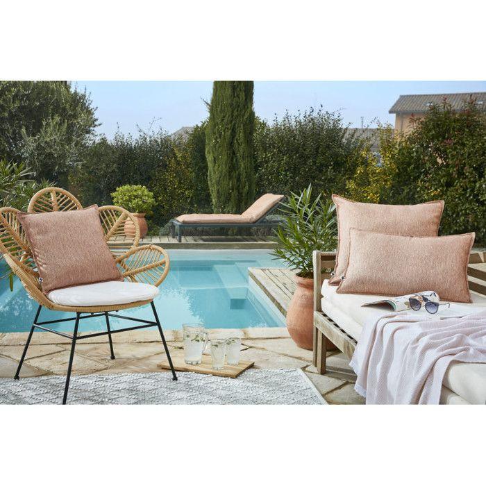 Housse de coussin "Naïa Outdoor" toutes dimensions L'effet Papillon - Naîa Corail - Housse de coussin 45 x 45 cm