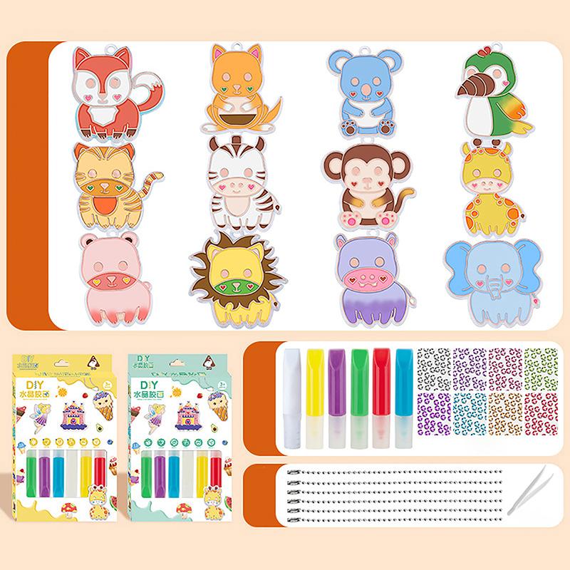 Клей без запекания, живопись, высушенные на воздухе, детские витражи своими руками, краски для изготовления брелоков, наклейки