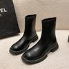 Модные и удобные весенние и осенние одинарные ботинки Ботинки челси Короткие ботинки с толстой подошвой Ботинки Женские эластичные ботинки Короткие ботинки