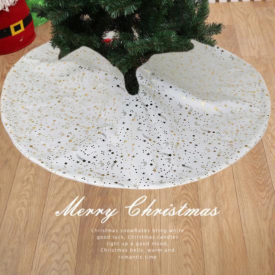 Юбка для рождественской елки, луна, звезда, снежинка, юбка для елки, двухслойная, зимняя, праздничная, декоративная, домашний коврик для карандаша, рождественская елка