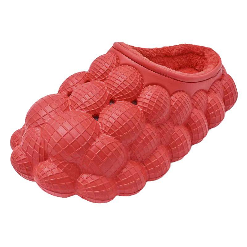 Трансграничные Нескользящие Теплые Хлопковые Тапочки Личи - Водонепроницаемый Дизайн Виноград Арахис Пузырь