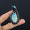 Labradorite Pendant, Handmade Gemstone 999 Copper Wire Wrapped Pendant Antique Jewelry, For Gift Silver Jewelry