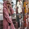 Women Long Sleeve Long Hooded Cardigans Sweater Oversized Loose Knitted Sweaters Cardigan Outwear Coat Plus Size
