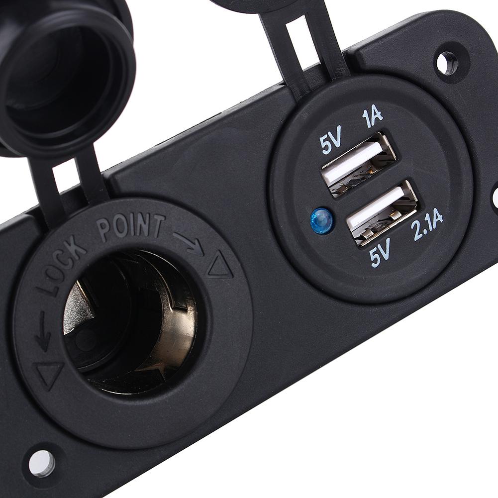 Dual USB Car Auto Cigar Lighter Socket Splitter 12V Charger Power Adapter Outlet