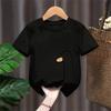 Summer Kids Korean Style Simple 100 Cotton T Shirt for Children Trendy  Yellow Duck Printed Tees Girls Daily Casual Sweatshirts