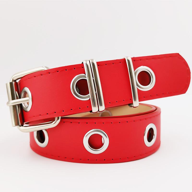 Модный женский ремень с кольцом-декорацией, с прорезями по всему телу, панк-ремень без проколов