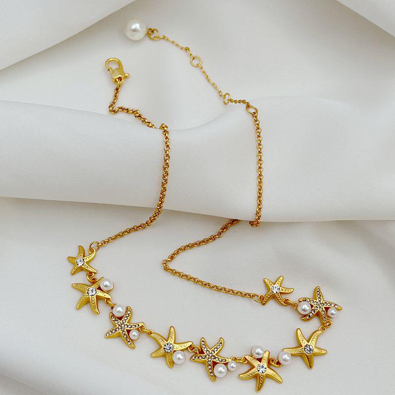 Элегантное ретро ожерелье «Морская звезда» со стразами из серии «Океан» для женщин