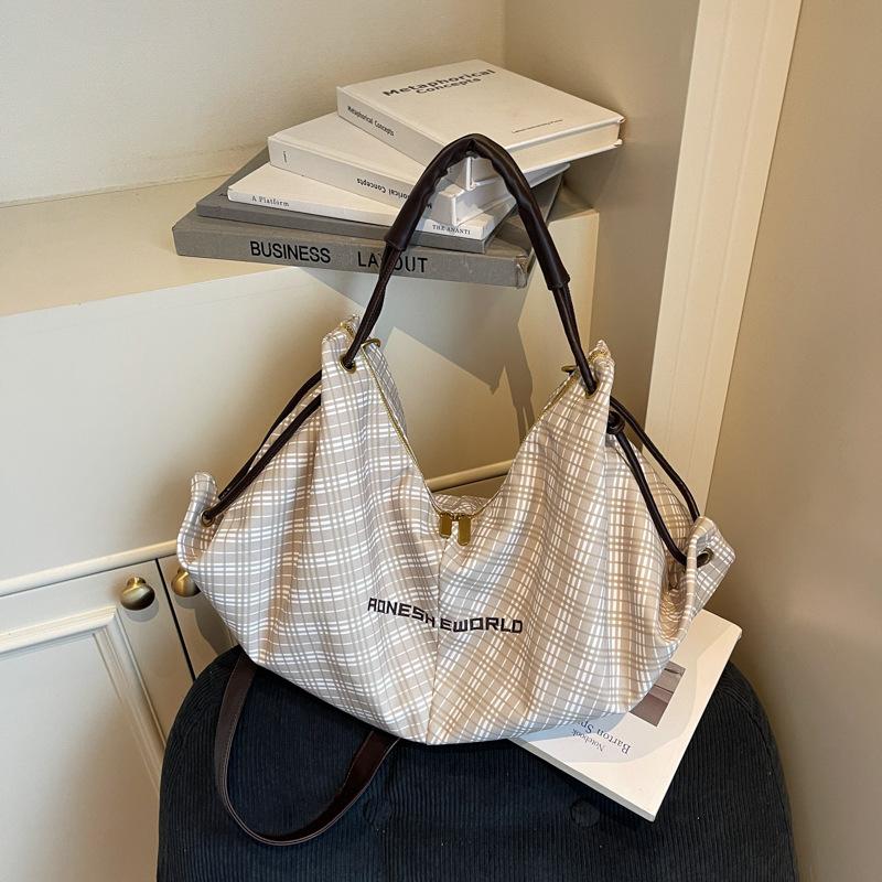 Новая модная клетчатая сумка через плечо, простая повседневная сумка-мессенджер, вместительная сумка-тоут для поездок на работу
