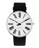 ARNE JACOBSEN Watch 40mm Scandinavian Design Daily Waterproof Design Without Second STATION White Black Leather (Quiet Hand) 53302-2001