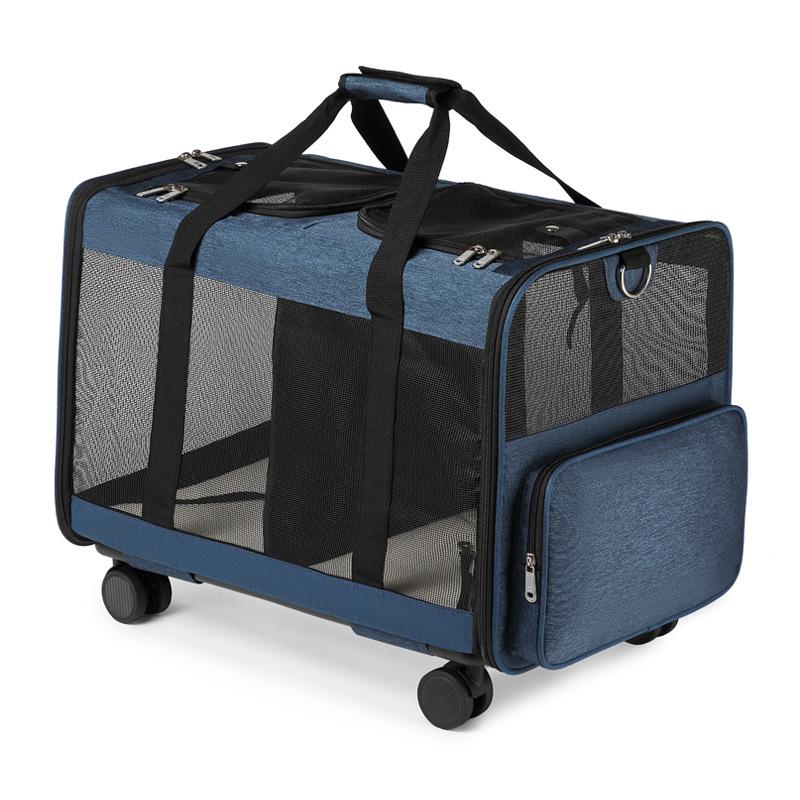 Dual-Layer Pet Trolley: Spacious, Breathable, Detachable Handheld & Shoulder Travel Bag for Cats