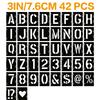 42 Pcs Letter Stencils 3 Inch, Interlocking Craft Stencils Kit, Reusable Plastic Alphabet Templates