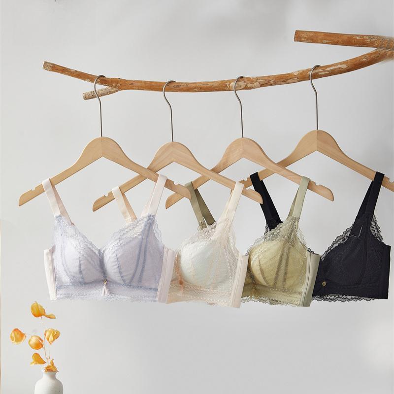 Кружевной бюстгальтер Женское регулируемое нижнее белье Собирающий немагнитный бюстгальтер Бюстгальтер против отвисания Бюстгальтер пуш-ап