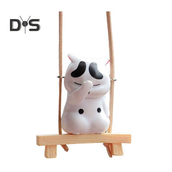 Подвеска в виде зеркала заднего вида, подвесное украшение со шнурком, легко повесить, очаровательное украшение в форме мультяшного кота, подвеска для салона автомобиля