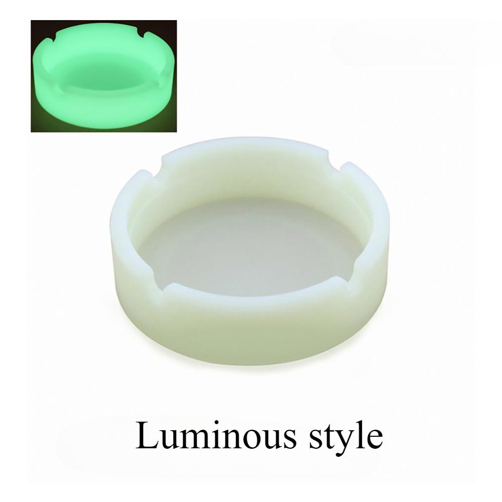 1PC Silicone Round Ashtray Camouflage Solid Color Fluorescent Models Ashtray Anti-scald Easy To Clean Ashtray