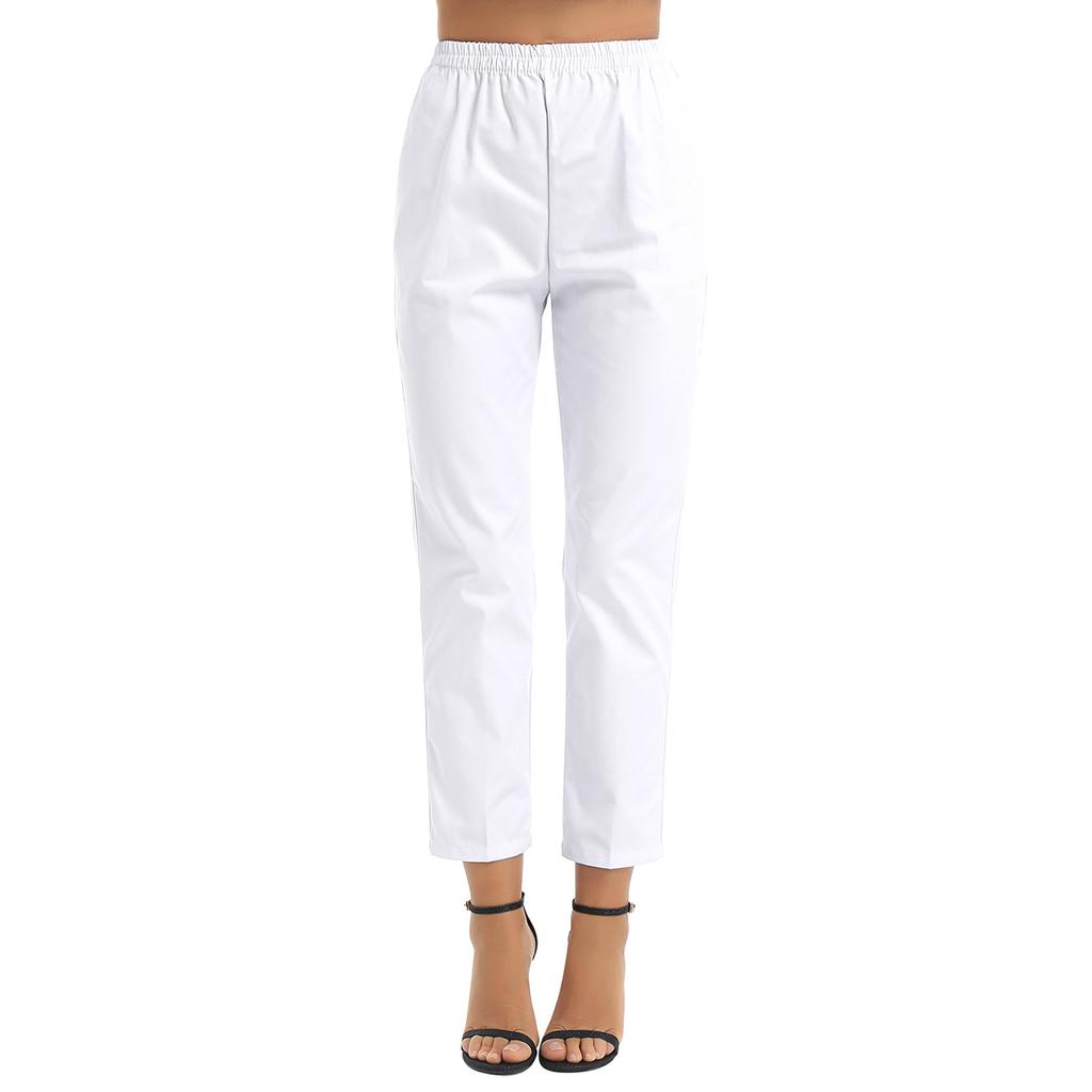 Женские эластичные брюки-скрабы, прямые брюки с эластичным поясом, длинные брюки для ухода за больными