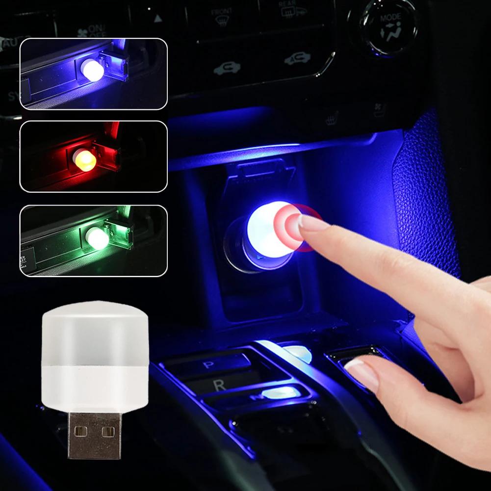 USB Touch Ambient Decorations Lights Auto Reading Lamp Colorful Decorative Lamp Accessories Car Atmosphere Light LED Interior