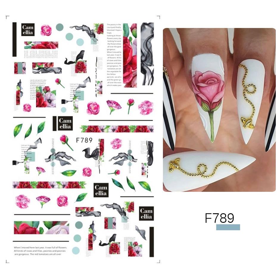 Осенние наклейки для ногтей 'Кленовый лист' - Цветочный и лиственный самоклеящийся дизайн