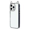 For iPhone 16 Pro Case Cat Ear Design TPU+Acrylic Clear Phone Back Cover