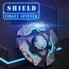 Shield Fidget Spinners, Gray Metal with Blue Luminous, Durable High Speed Silent Bearing, Finger Hand Spinner for Adults & Kids (Flashlight Included)