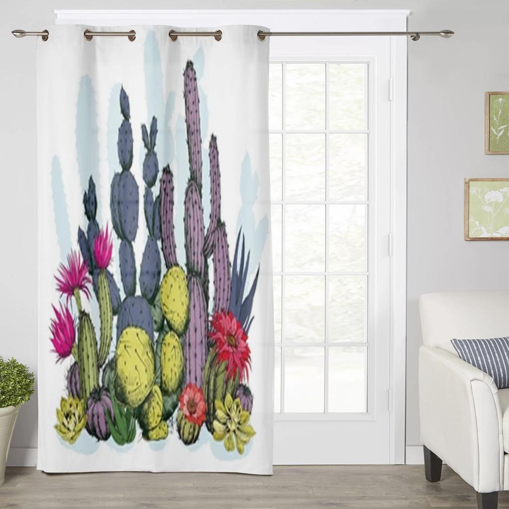 2PC  Home Decoration Curtains, Red Gold Ramadan Festival With Pole Pocket Curtains, Suitable For Living Room, Study Farm