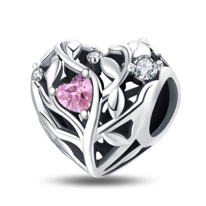 Милые медные подвески-шармы в форме сердца «Материнская любовь» подходят для оригинального браслета, бусина «Семейное дерево», сделай сам, изящные украшения, подарок на Новый год