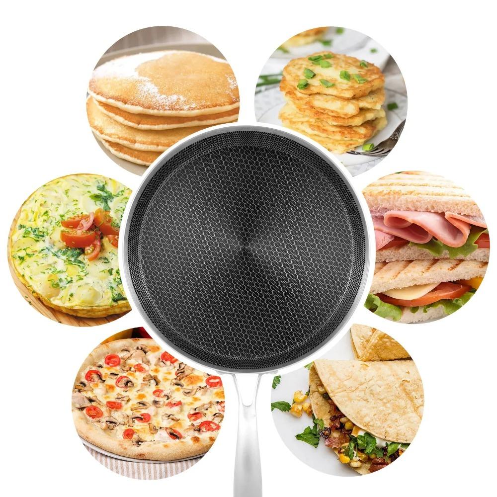 26/28cm Crepe Pan Non-Stick Pancake Egg Pan Thickened Frying Pan Pizza Tray  All Stoves