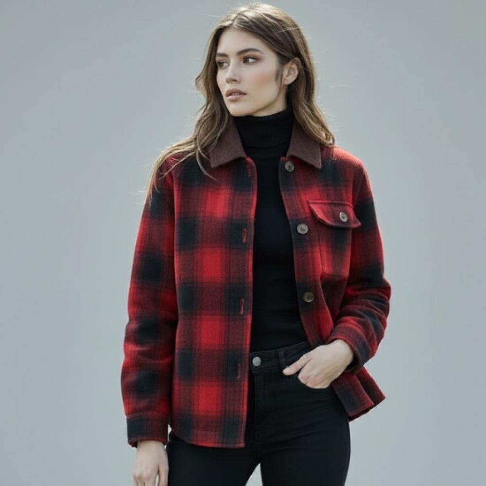 Elua Women Cashmere Blended Padding Check Coat 4 Types 1 Pick