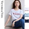 Breathable Xinjiang Cotton Letter Printed Short-Sleeved T-Shirt