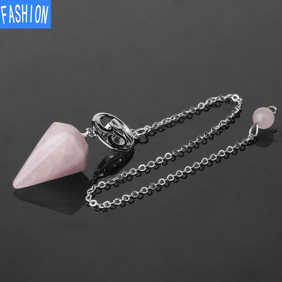 Хрустальная руда Духовный маятник Замысловатое исцеление Шестиугольный остроконечный кулон-украшение