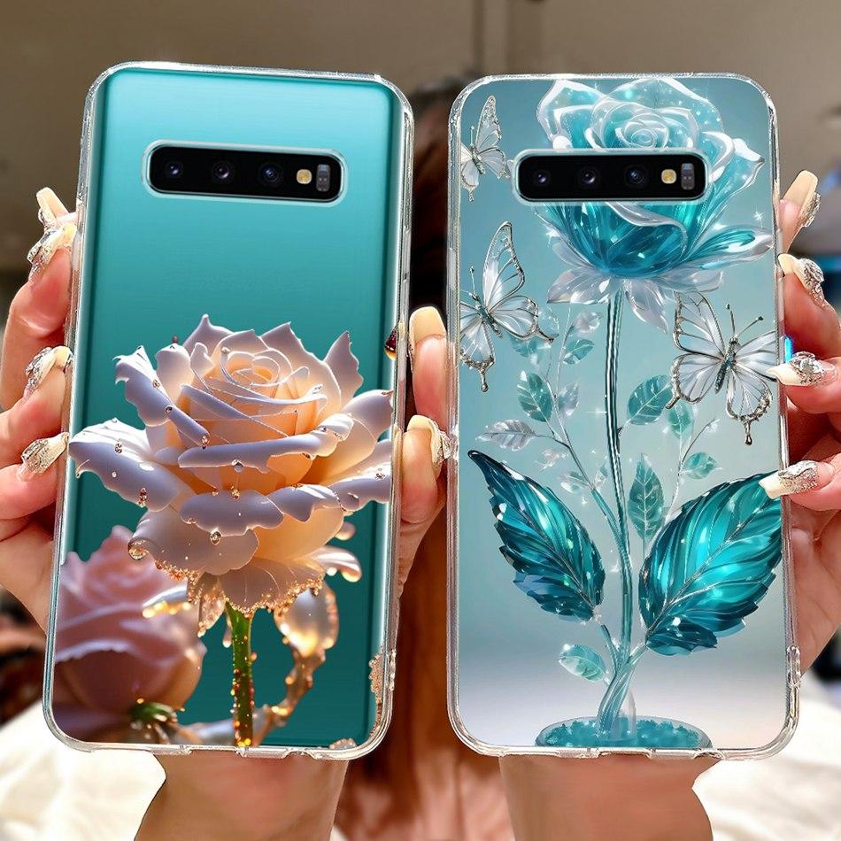 Для Samsung Galaxy S10+ S10 S10e Элегантный Цветочный Бабочка Чехол для Телефона Для Samsung S10e S10 Plus S 10 4G Мягкий Силиконовый TPU Чехлы