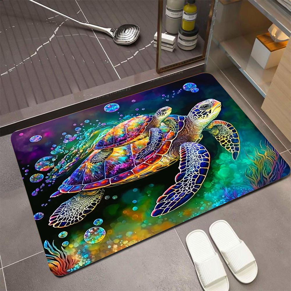 Ковер для гостиной и спальни Bubble Ocean Turtle большого размера, реалистичный дизайн с коралловым элементом, противоскользящий коврик для домашнего декора