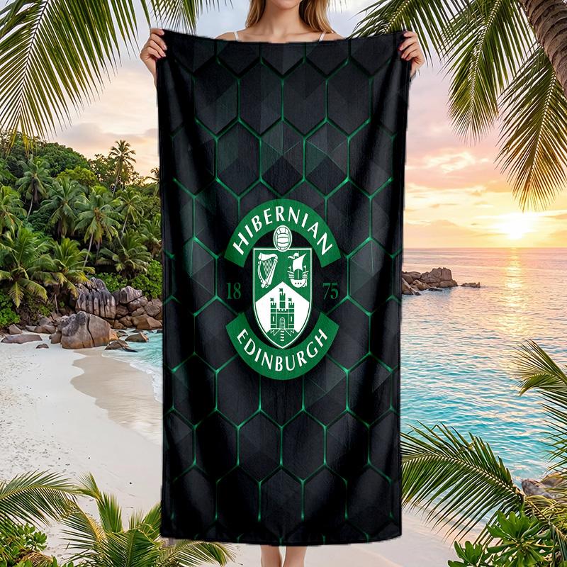 Hibs FC принт Быстросохнущее пляжное полотенце Микрофибра Впитывающее Портативное для путешествий Полотенце для плавания