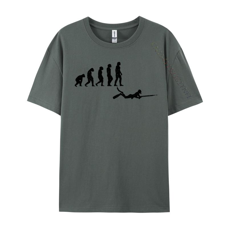 Spear Fishing Evolution Spearfishing Funny Fisherman Cheap Soccer Heartbeat Normal T-Shirt Adult Tops Shirts Normal Tee-Shirt