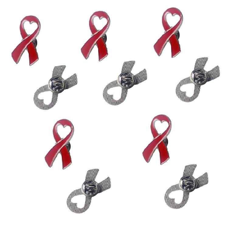 Breast Cancers Awareness Pins Small Ribbon Lapel Pins Metal Brooch Hope Ribbon Pins Gift for Girls Women Men Clothes