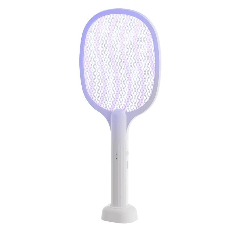Raqueta eléctrica recargable 2 en 1 para matar mosquitos y lámpara plegable para el hogar