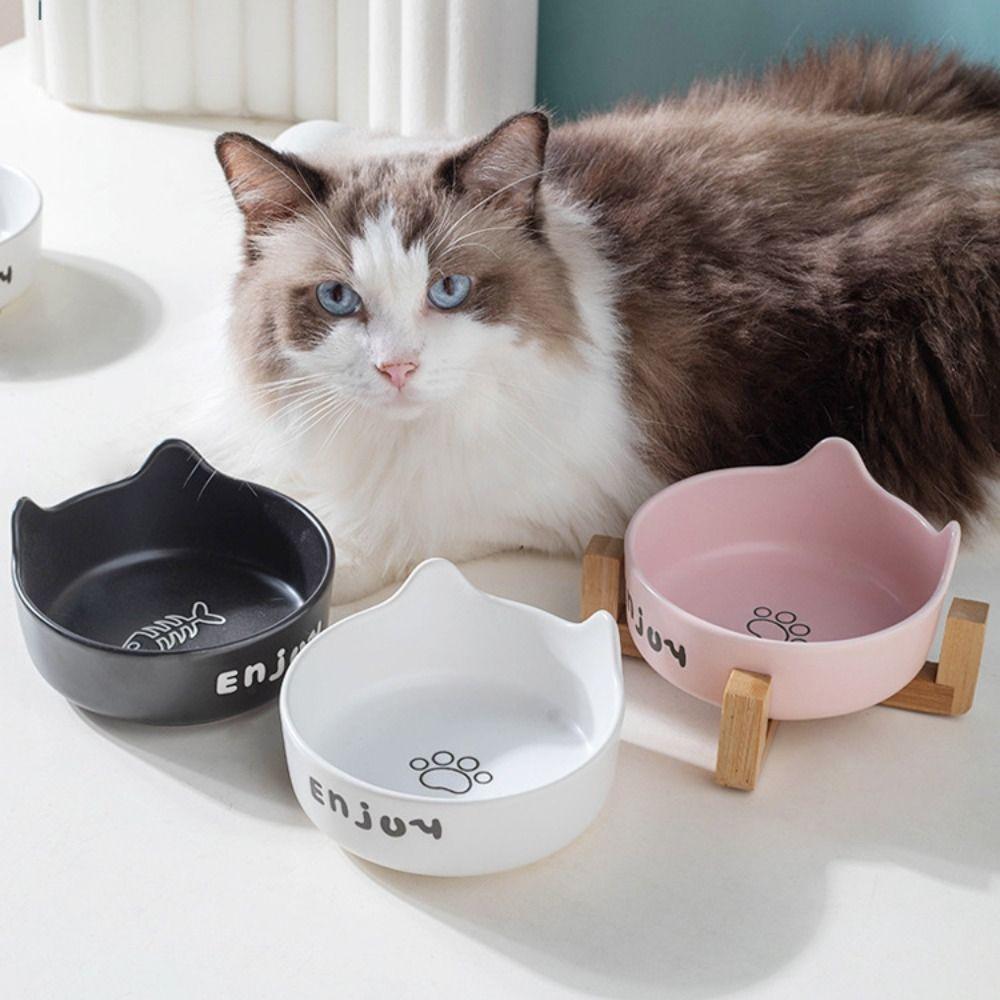 Предотвращающая опрокидывание миска на высокой ножке для кошки, керамическая миска для кормления собаки, миска для питомца для котенка, щенка