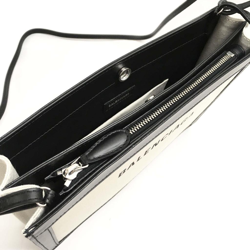 Темно-синяя сумка-кошелек 339937 2HH3N 9260, черная, через плечо [Balenciaga], женская, цвет не совсем белый [Товар]