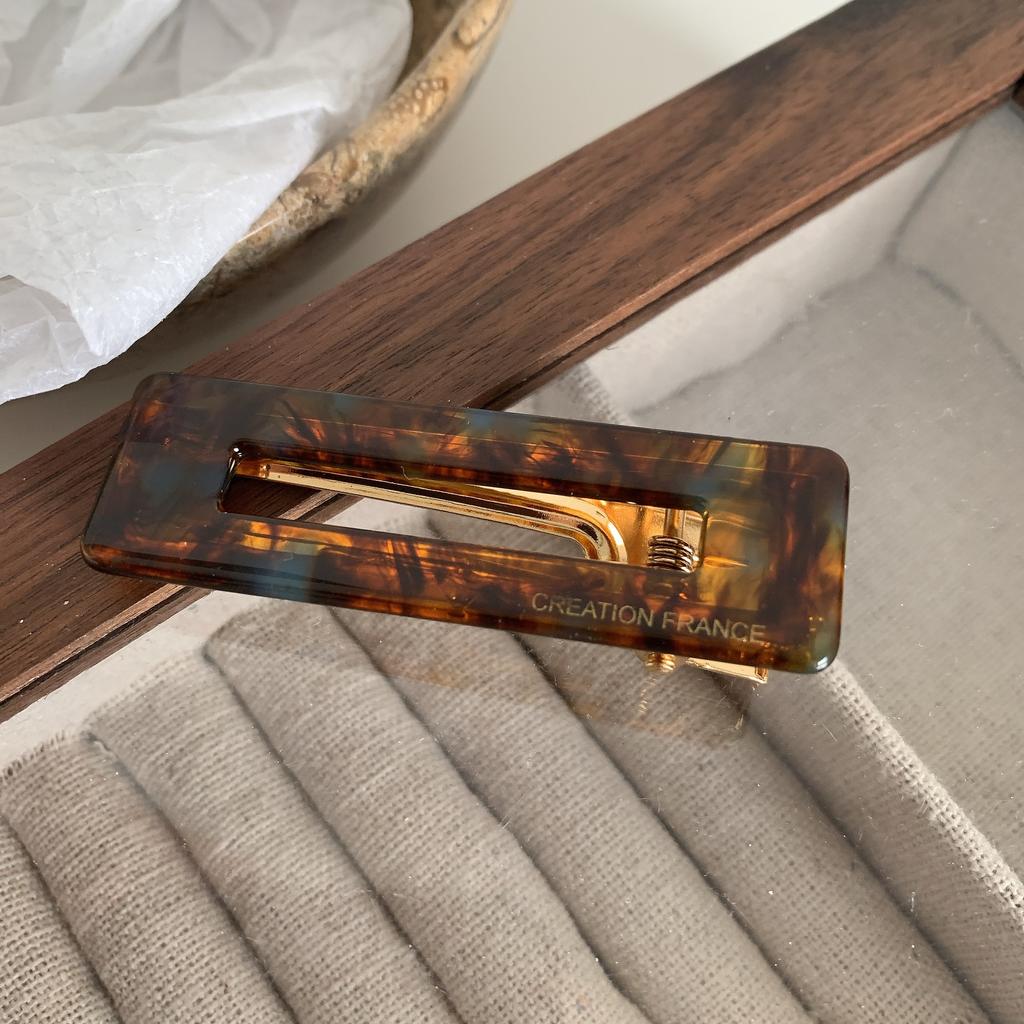 Полая квадратная заколка для волос с уксусной кислотой, черно-белая заколка для утиного клюва в шахматном порядке, заколка для утиного клюва для девочек, заколка для утиного клюва с цветочным рисунком, заколка для боковой челки