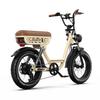 W77 beige 500W motor power 48V18AH battery 20 * 4.0 tires 7-speed hydraulic brake maximum speed 40KM/H urban road electric bicycle