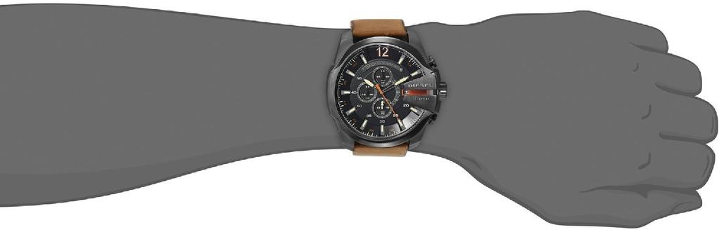 Diesel DZ4343 Mega Chief кварцевые коричневые часы с аналоговым дисплеем мужские [item]