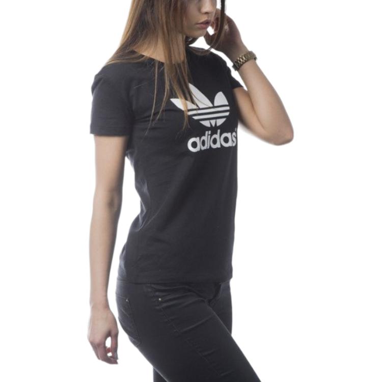 adidas Набор Originals в рукаве Футболка женская Черная AJ8084