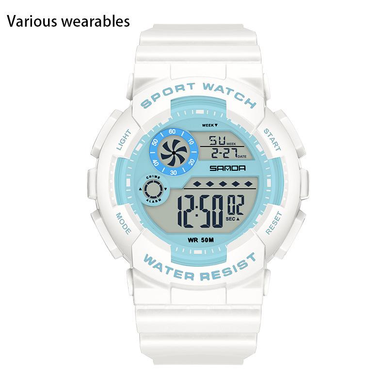 Новые детские часы с ручным механизмом, многофункциональные спортивные, водонепроницаемые, для студентов, для мужчин и женщин, с будильником, светящиеся часы