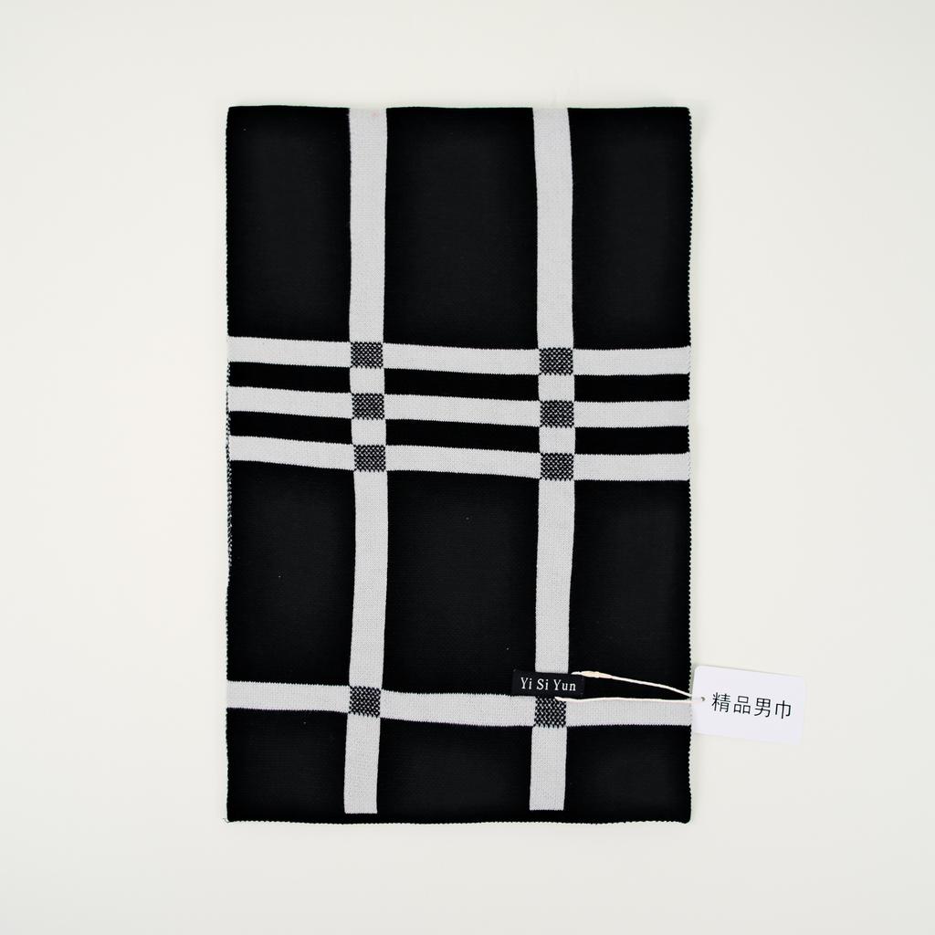 Men's Classic Winter Scarf Cashmere Feel Winter Scarves Long Formal Soft Scarf for Men Casual Scarves Luxuriously Plaid Scarf