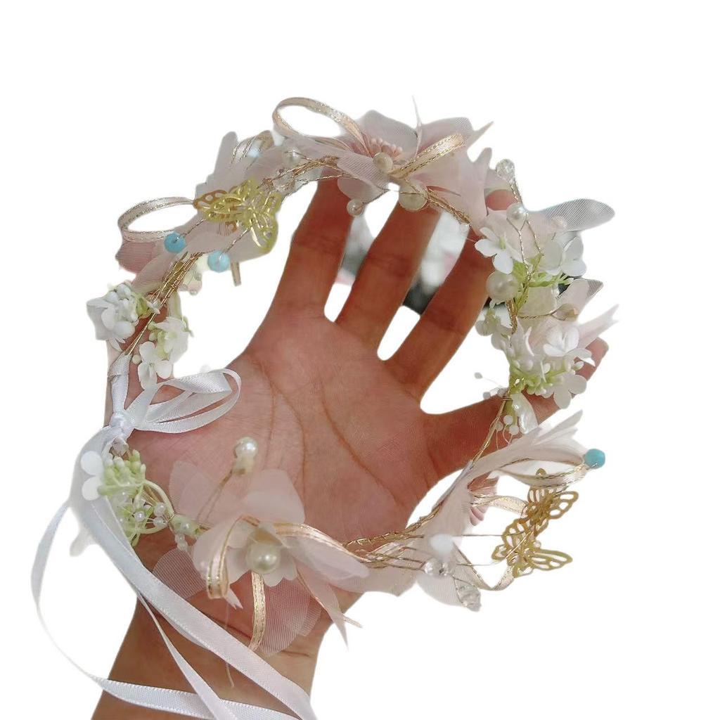 Повязка на голову с цветочной кисточкой в стиле Мори Гёрл - Модный аксессуар для волос 2025