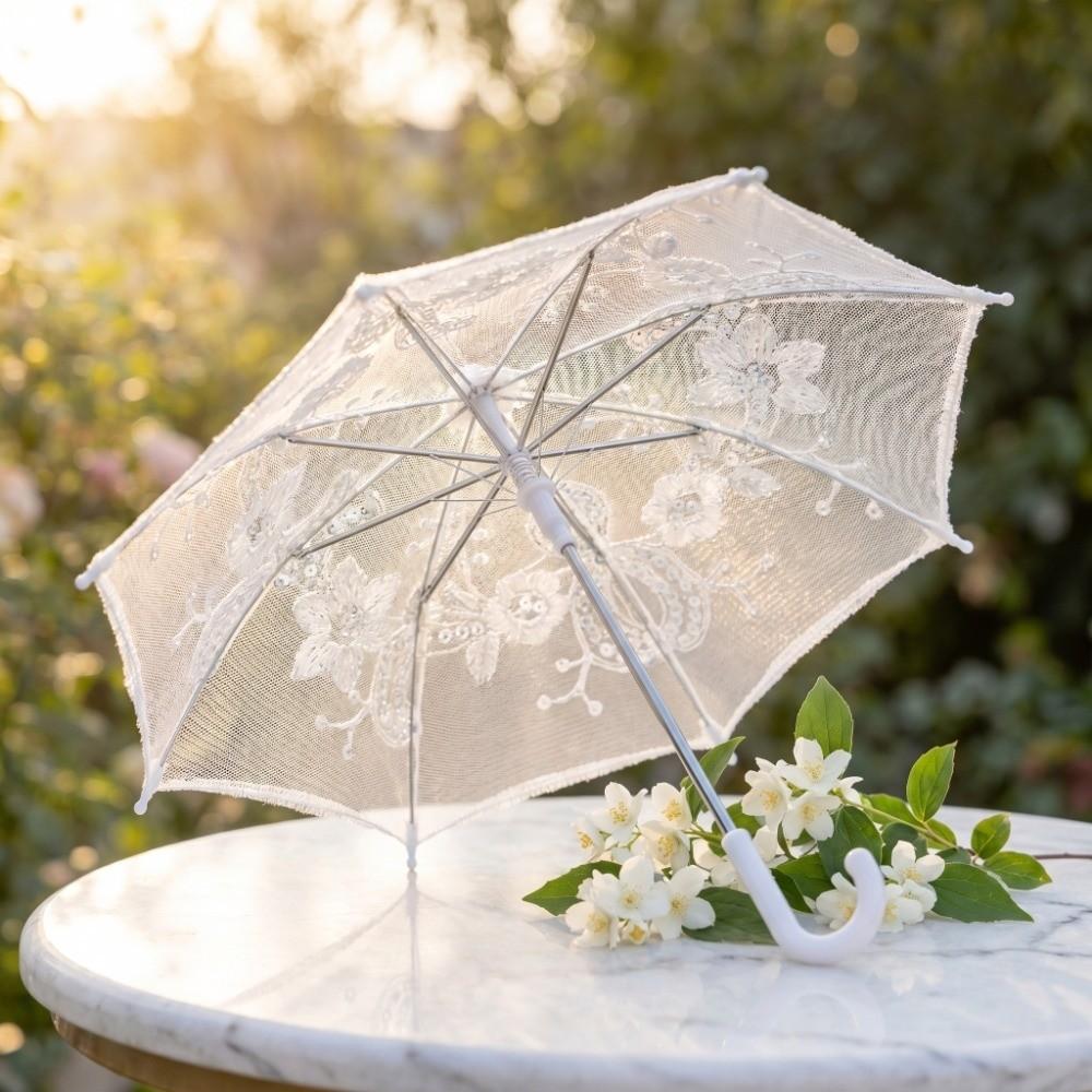 Wedding Decorative Lace Embroidered Umbrella DIY Sequin Umbrella Decorations Wedding Decor