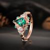 Роскошное новое кольцо с ромбовидным изумрудным цирконом, женское бриллиантовое кольцо в придворном стиле из розового золота, прямые продажи.