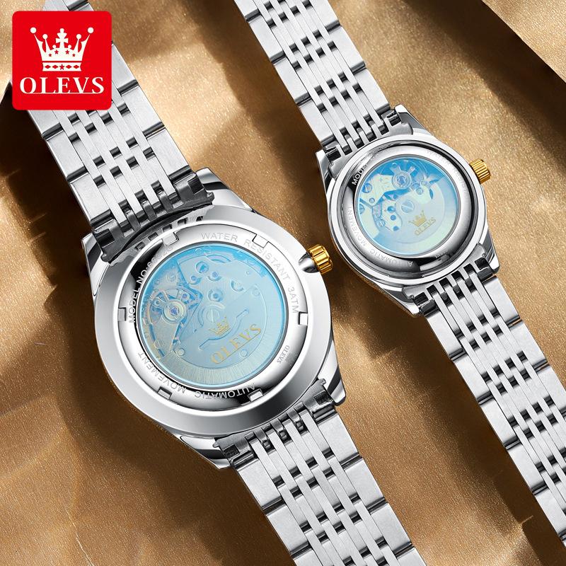 OLEVS Часы Автоматические механические часы Мужские водонепроницаемые часы для пар Светящиеся в темноте часы для пар