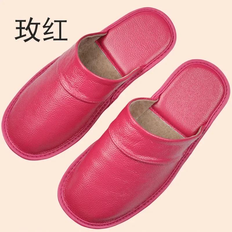 Тапочки из натуральной коровьей кожи для дома, домашние тапочки, весна-осень-лето, для мужчин и женщин, для пожилых людей, нескользящие, повседневные, одинарные, тапочки