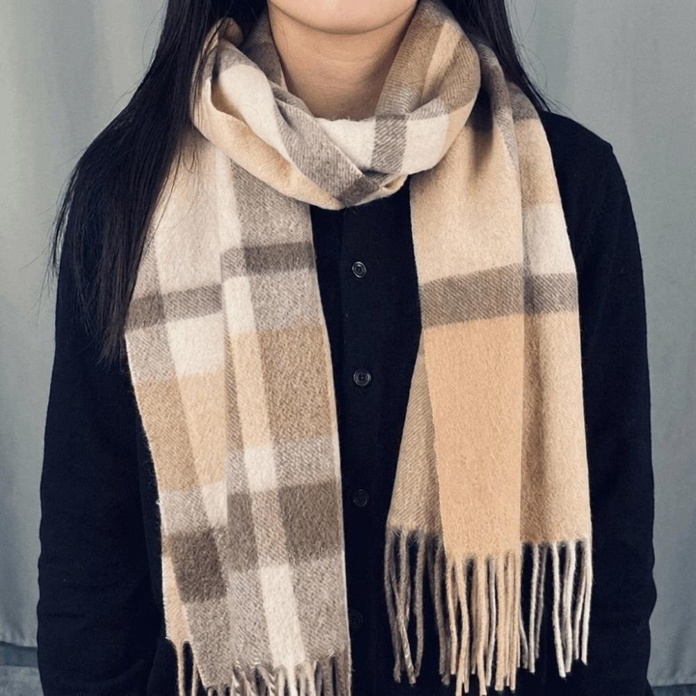 Thickened Plaid Scarf Double-Sided Unisex Scarf Shawl Imitation Cashmere Scarf Outdoor Wear