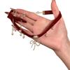 Элегантное Жемчужное Ожерелье с Подвеской-Бантом, Усыпанным Алмазами - Уникальный Дизайн для Женщин